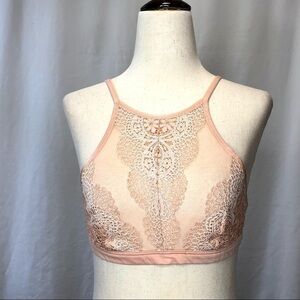 Victoria’s Secret lace high neck bralette bra racerback convertible size S